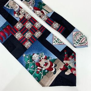 Tobasco Christmas Santa Claus Holiday Novelty Necktie 100% Silk USA